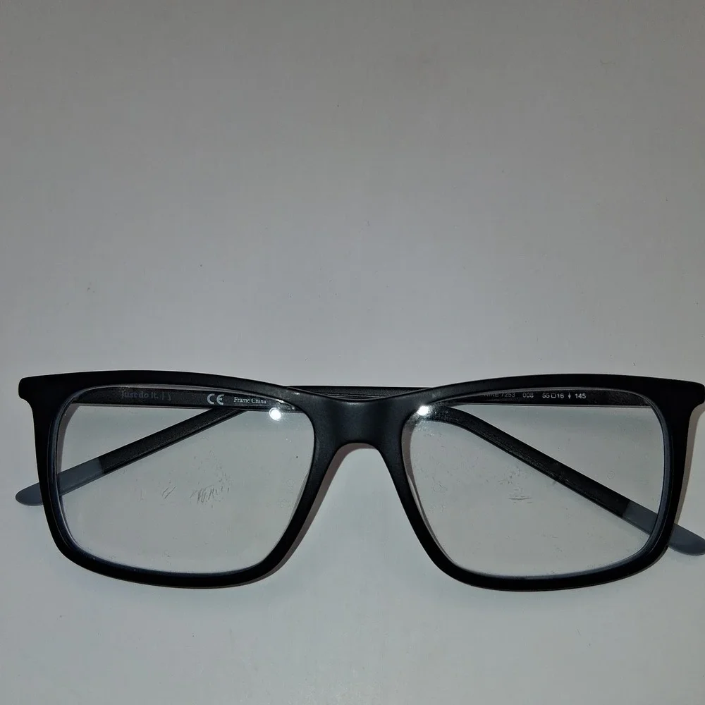 Nike Eyeglasses Frames 7253 008 Matte Black Rectangle Full Rim 55-16-145